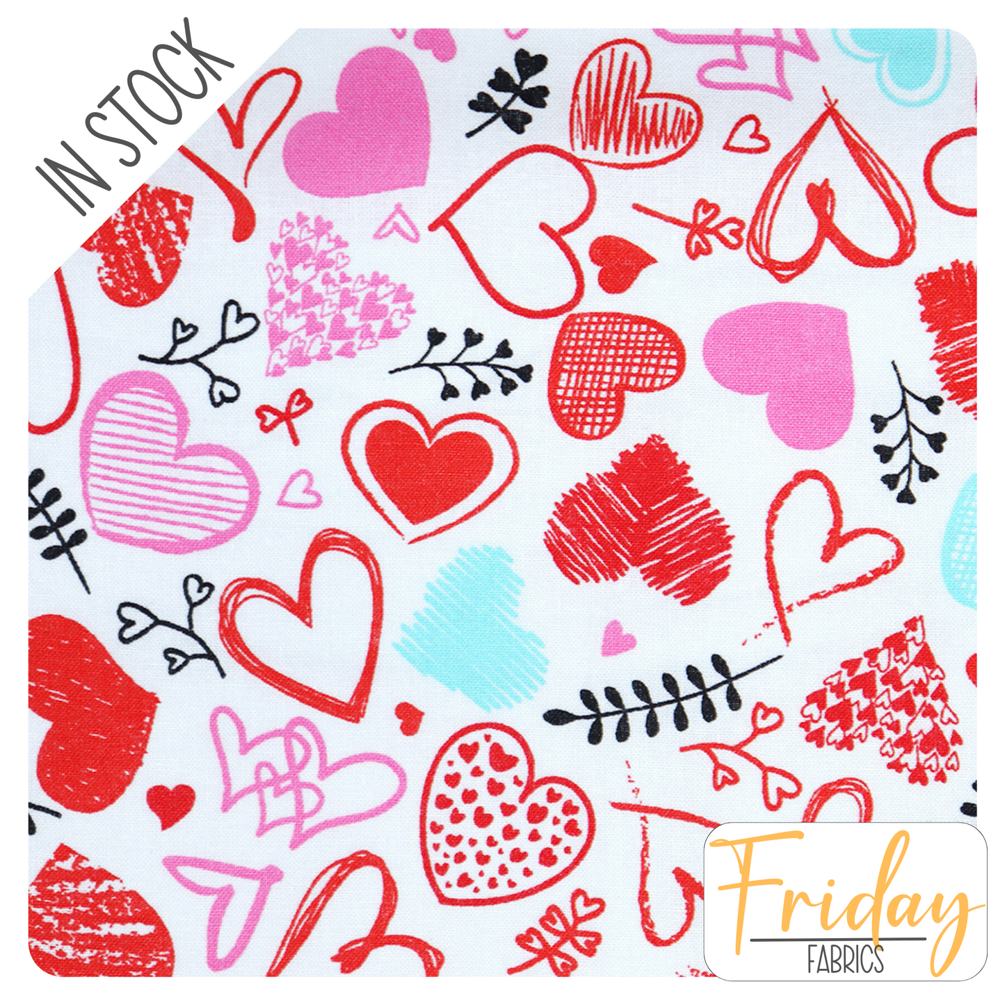 Love Hearts (Best Friends) In Stock Fabric