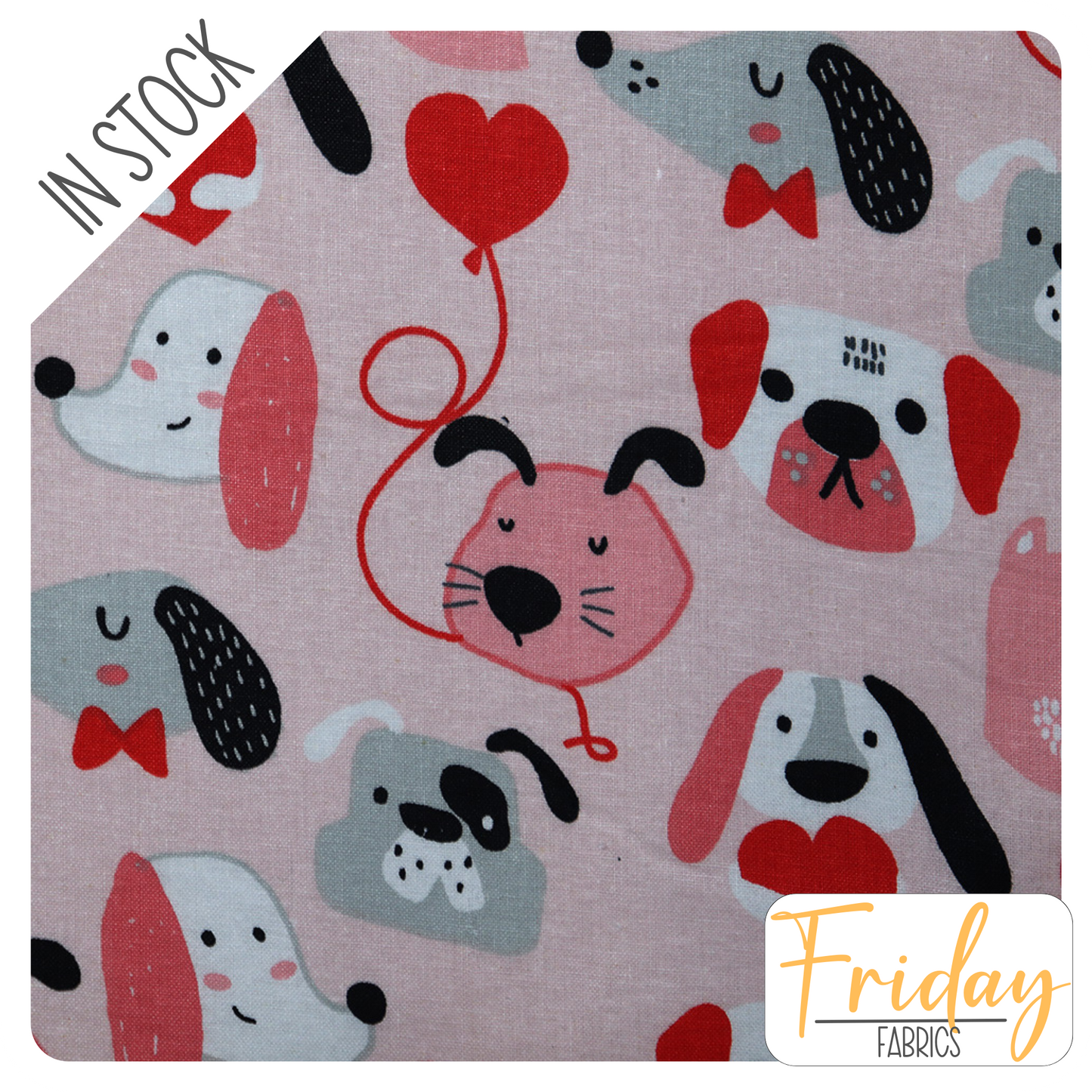 Dog Faces (Best Friends) In Stock Fabric