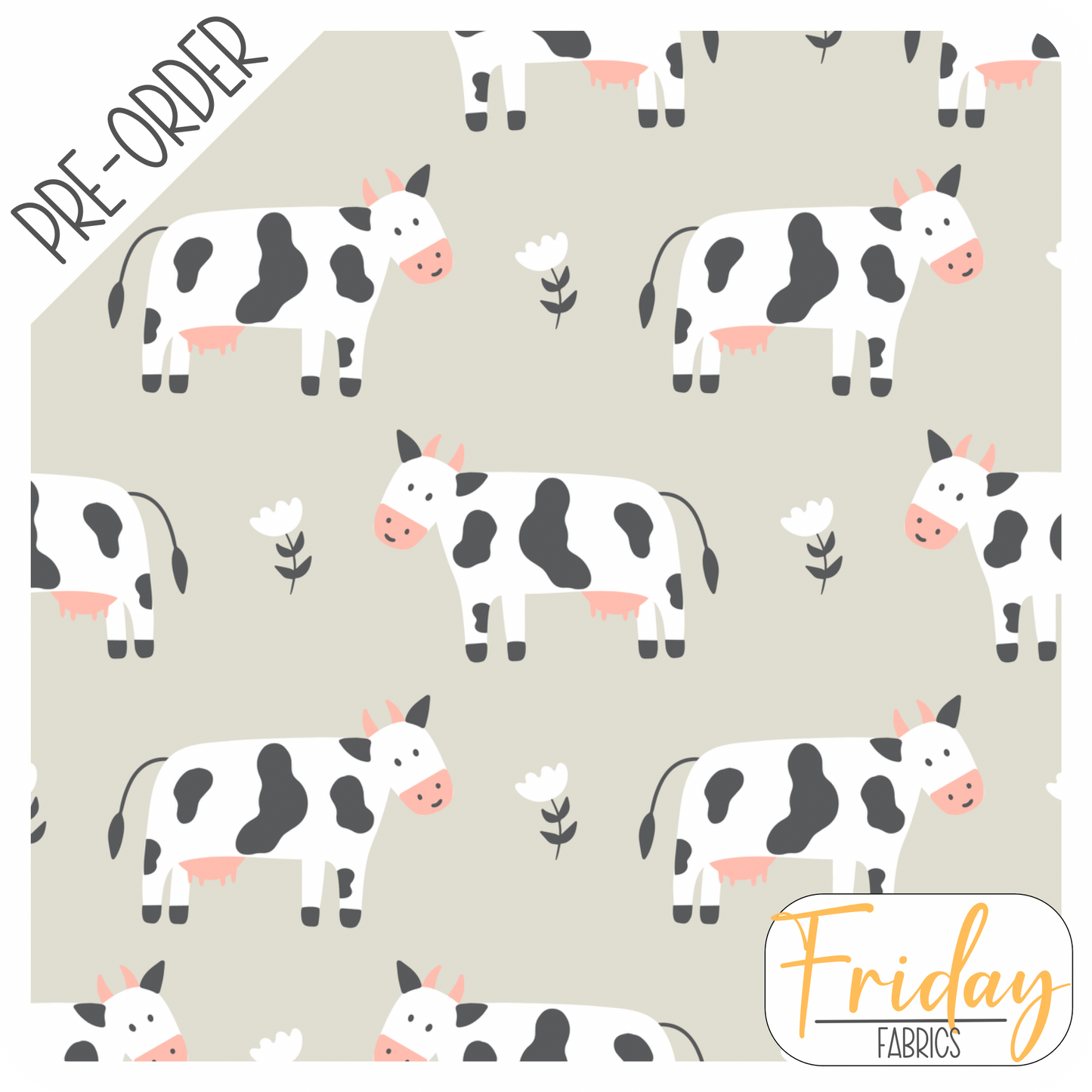 Cows (In the Village) Pre-order Fabric