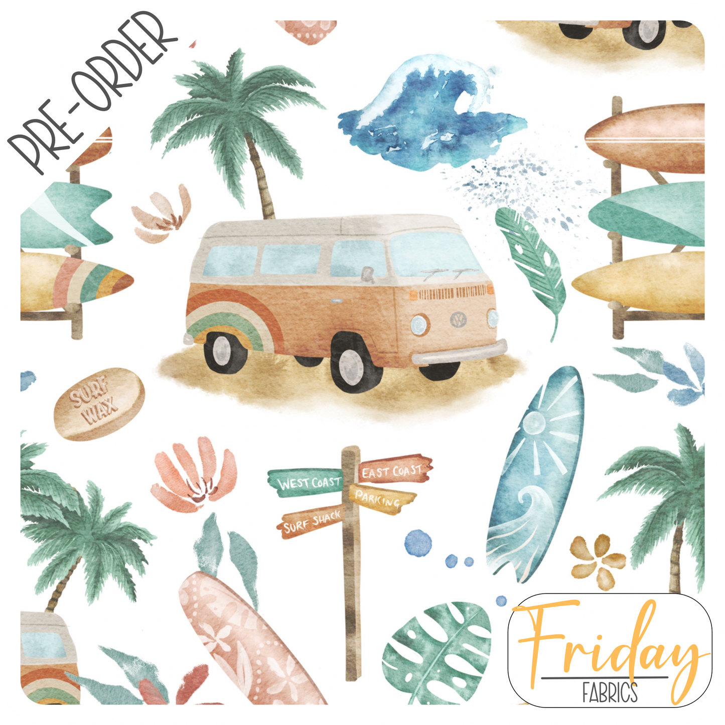 Surfing (Summer Sunday) Pre-order Fabric
