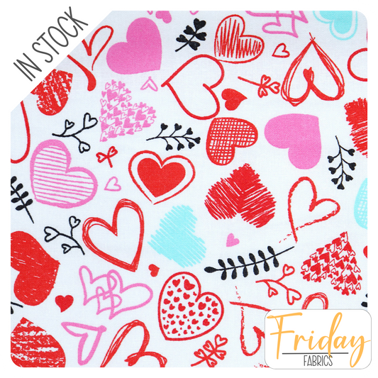 Love Hearts (Best Friends) In Stock Fabric
