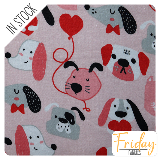 Dog Faces (Best Friends) In Stock Fabric