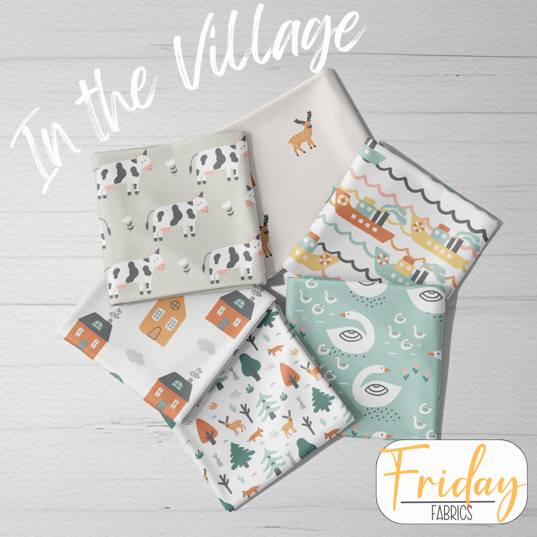 Cows (In the Village) Pre-order Fabric