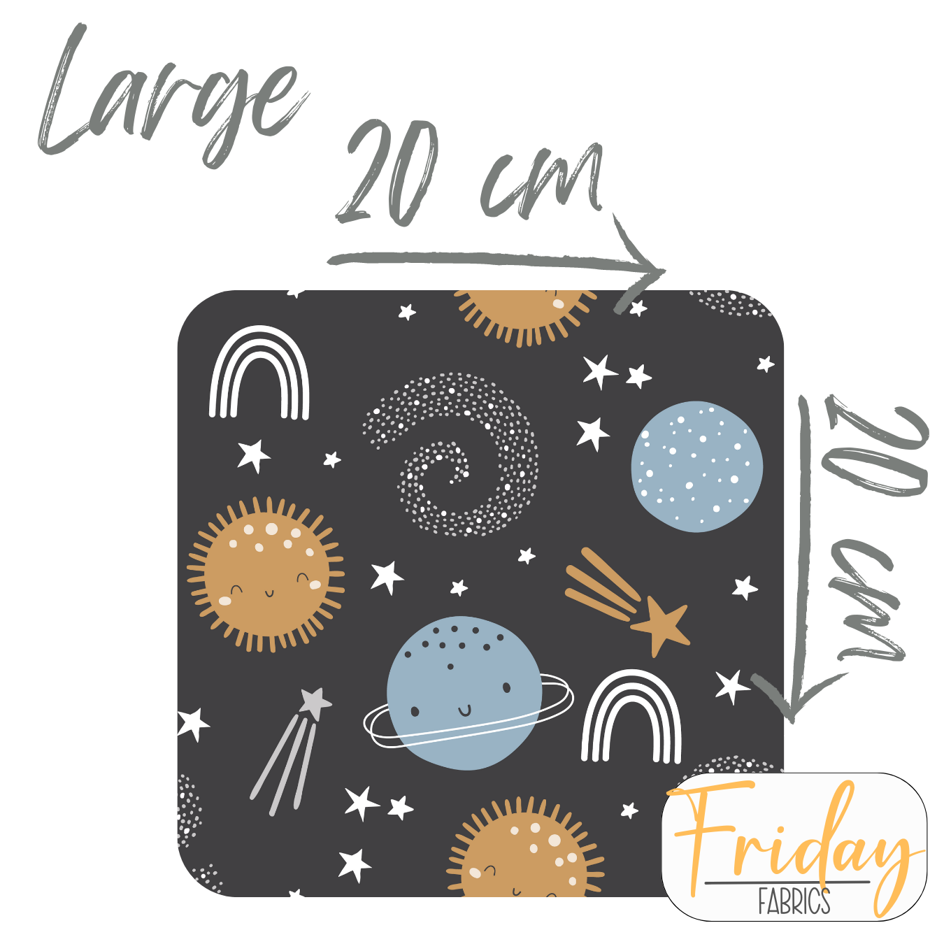 Planets (To the Moon) Pre-order Fabric
