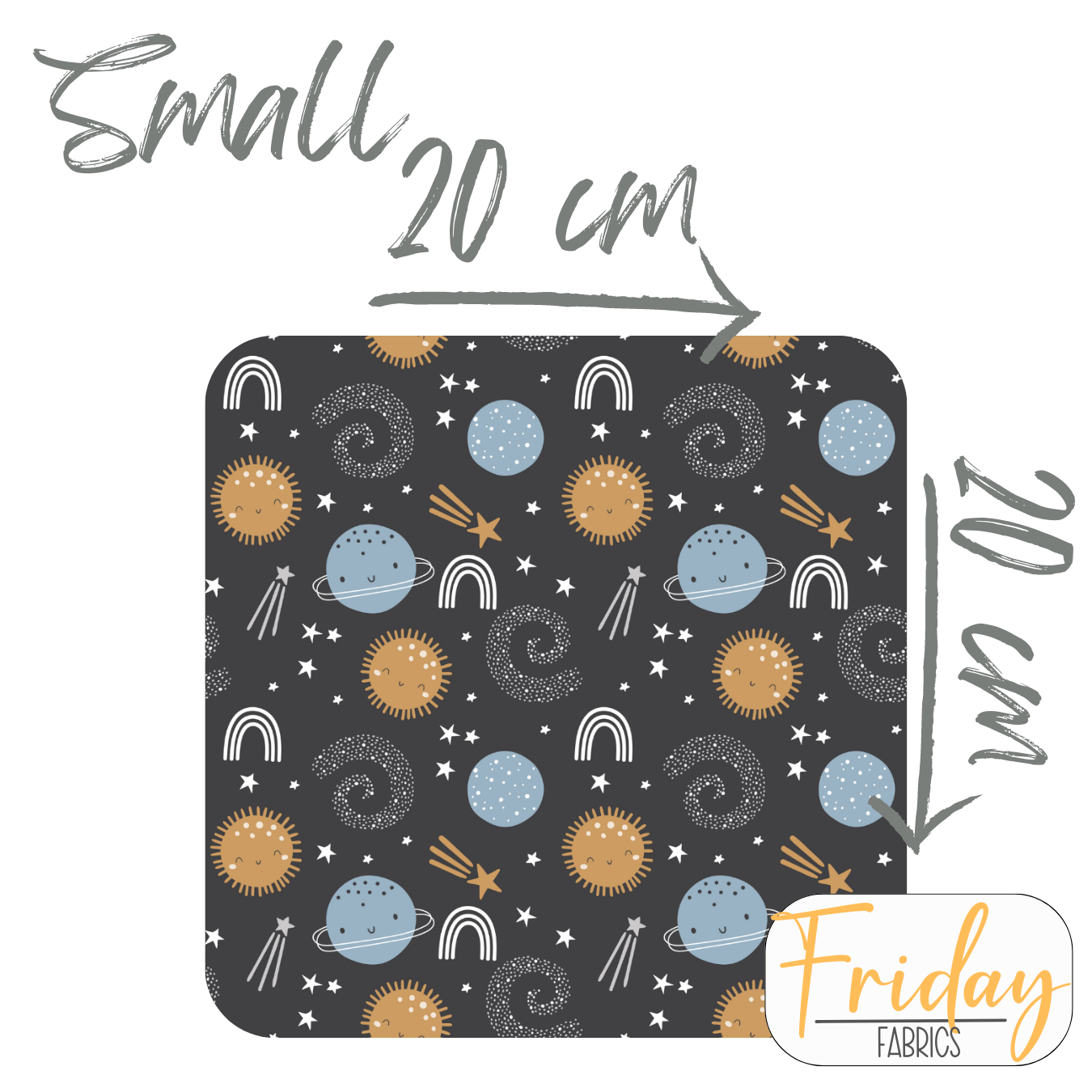Planets (To the Moon) Pre-order Fabric