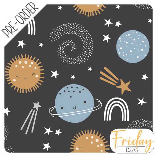 Planets (To the Moon) Pre-order Fabric