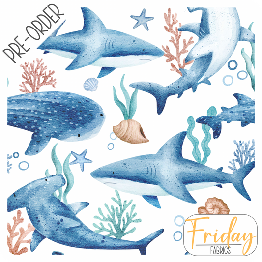 Sharks (Summer Sunday) Pre-order Fabric