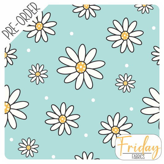 Blue Daisies (Hey Daisy) Pre-order Fabric