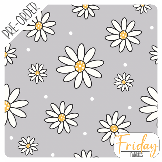 Grey Daisies (Hey Daisy) Pre-order Fabric