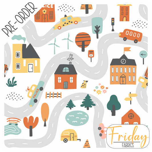Village Road (Watch the Traffic) Pre-order Fabric