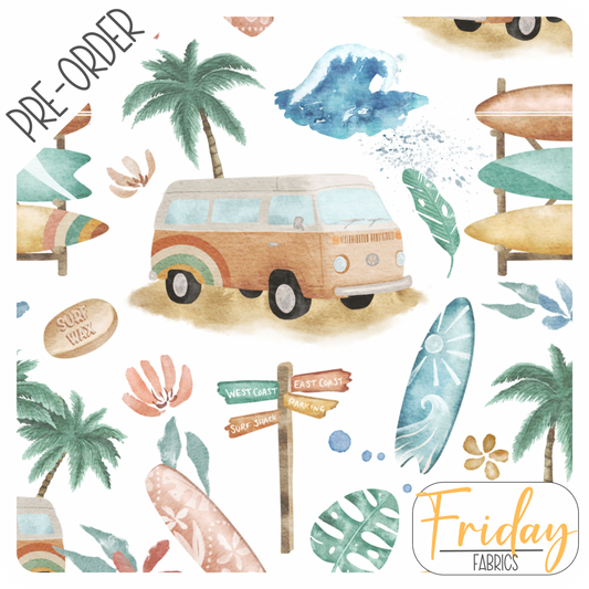 Surfing (Summer Sunday) Pre-order Fabric